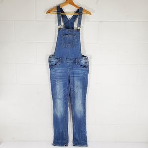 Mossimo Women’s Plus Sz XS Stretch Bibs Overalls waist 33” inseam 30” Distressed
